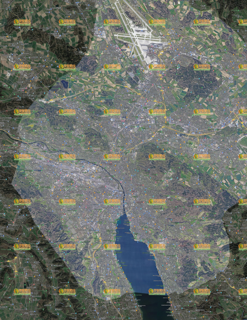 瑞士 苏黎世 Google 谷歌 高清卫星图