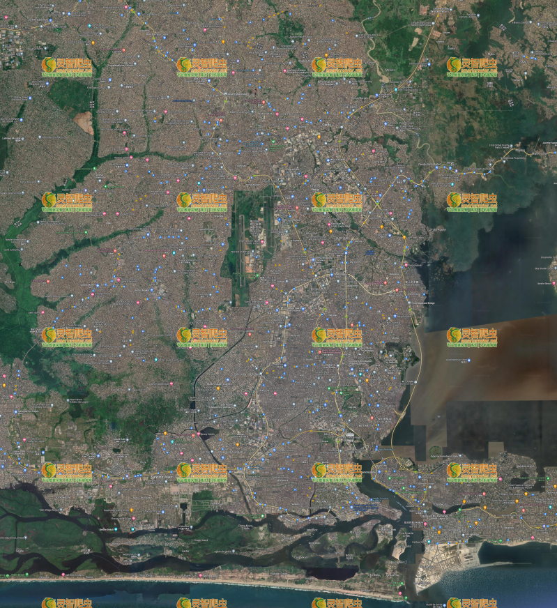 尼日利亚 拉各斯 Google 谷歌 高清卫星图