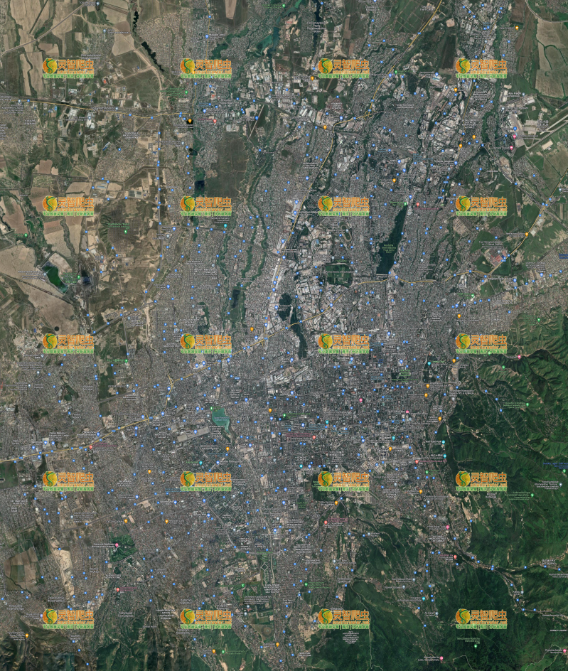 哈萨克斯坦 阿拉木图 Google 谷歌 高清卫星图