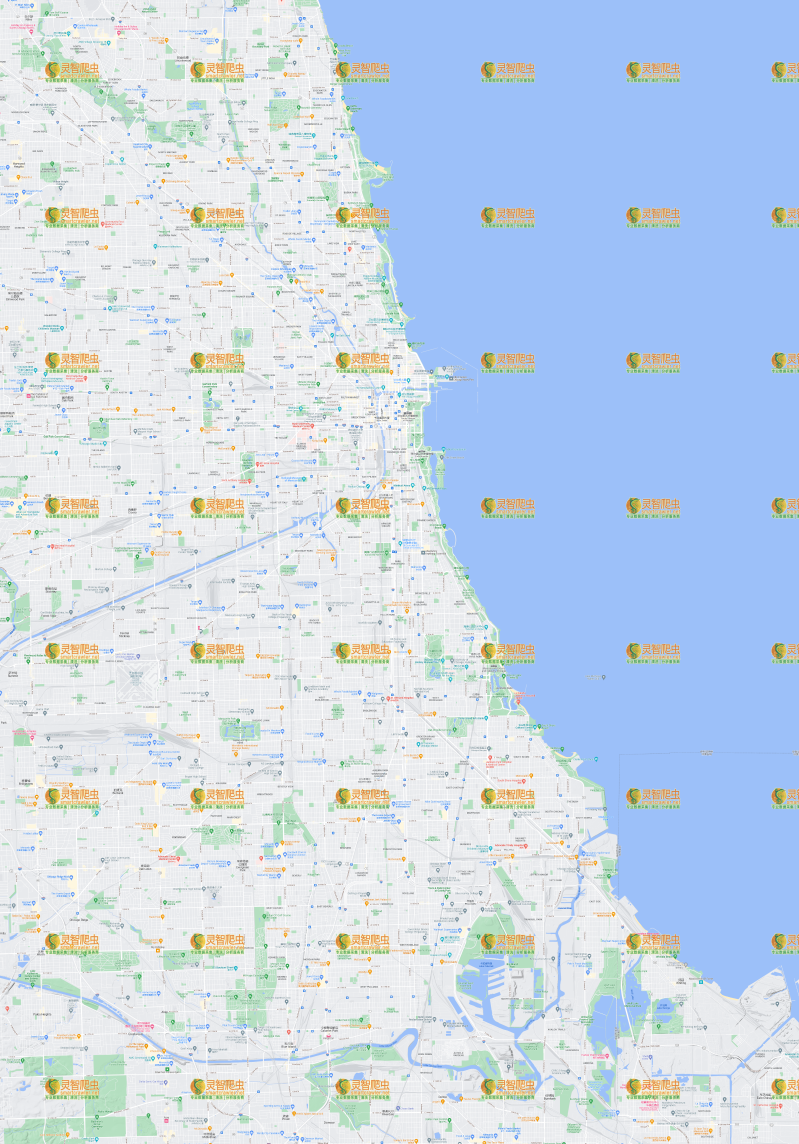 美国 芝加哥 Google 谷歌 高清地形图