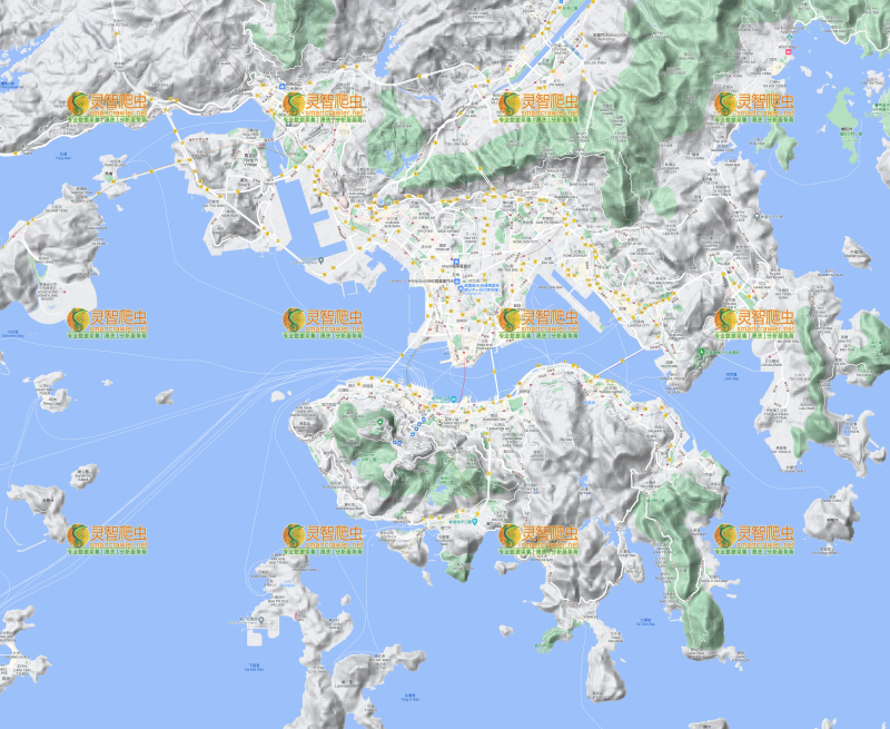 中国 香港 Google 谷歌 高清地形图