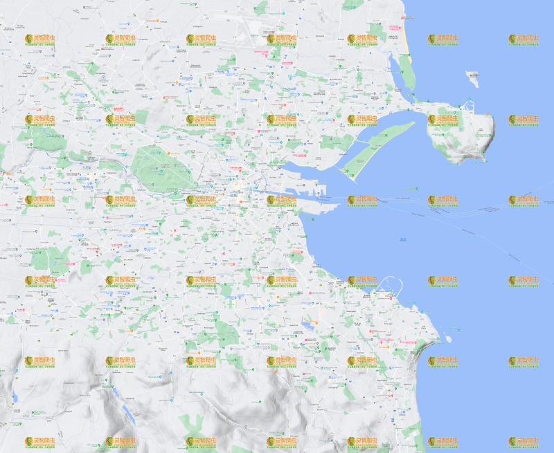 爱尔兰 都柏林 Google 谷歌 高清地形图