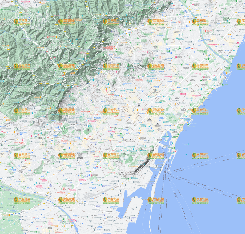 西班牙 巴塞罗那 Google 谷歌 高清地形图